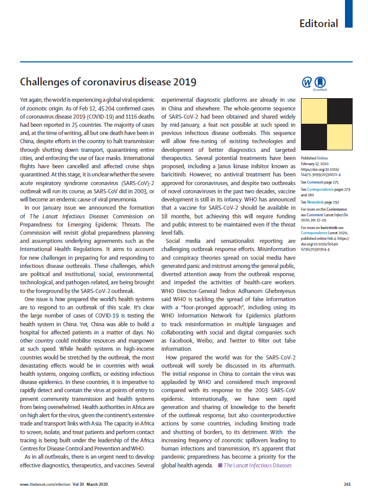 Challenges of coronavirus disease 2019